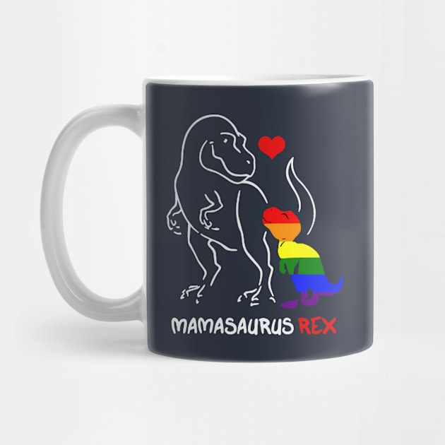 Funny Mama Saurus Rex Lgbt Rainbow by karinaart